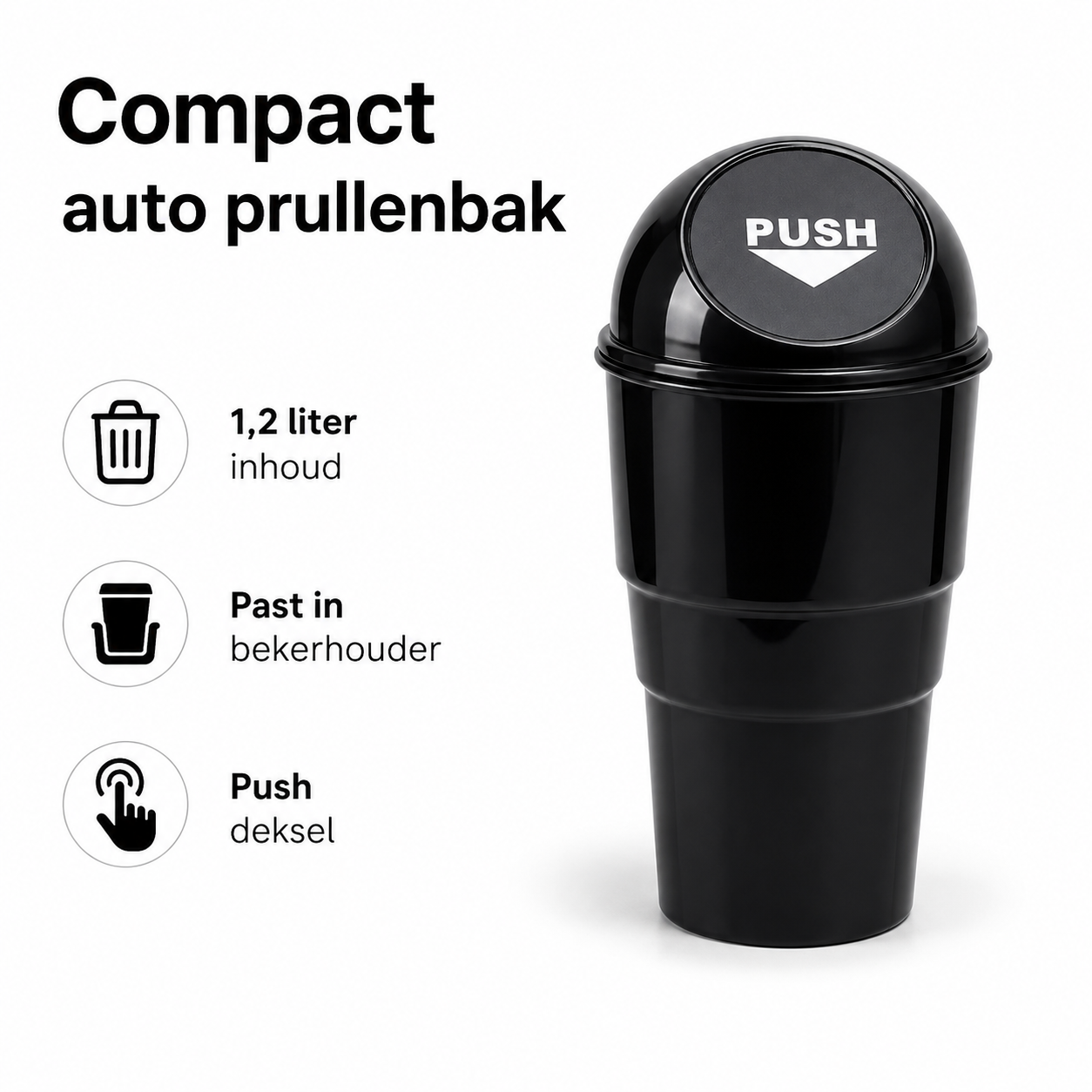 Compacte auto prullenbak